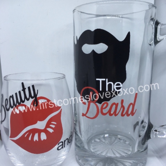Other - Beauty &the Beard Valentine - Wine Glass/Beer Mug